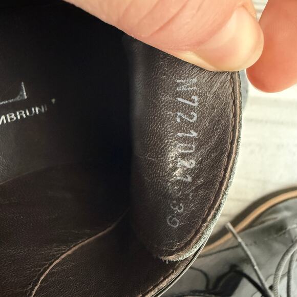 AGL Parker Lace-Up Black Patent Leather Oxford Lace Detail Shoes 39 8.5 - Picture 7 of 7